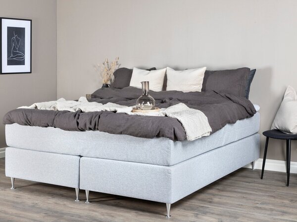 Boxspring postelja Dallas 461, 180x200, Blago, Posteljno dno, 180x200x69cm, Vzmetnica, Smreka