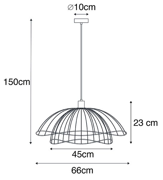 Pametna viseča svetilka črna 66 cm vklj. WiFi G95 - Pua