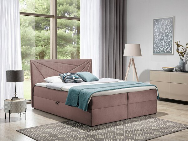 Boxspring postelja Baltimore 144, 120x200, Blago, Posteljno dno, 124x208x103cm, Vzmetnica