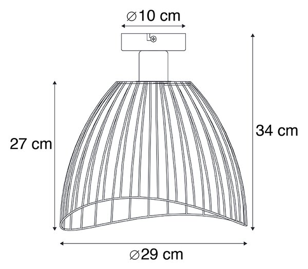 Dizajn stropna svetilka črna 29 cm - Pua