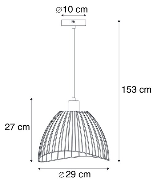 Dizajn viseča svetilka črna 29 cm - Pua