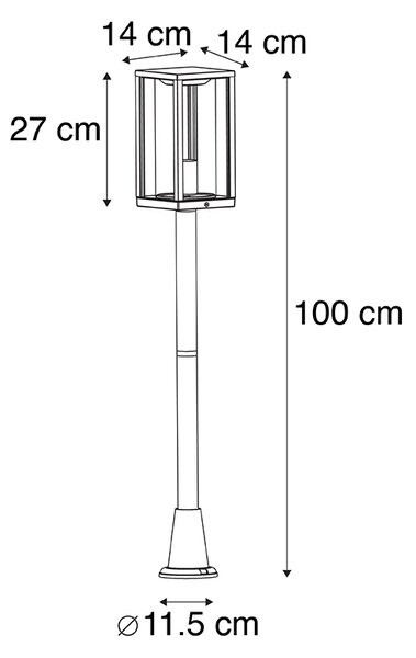 Industrijska zunanja luč črna 100 cm IP44 - Charlois