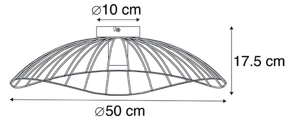 Dizajn stropna svetilka črna 50 cm - Pua