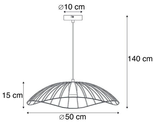 Dizajn viseča svetilka črna 50 cm - Pua