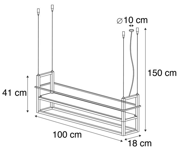 Pametna viseča svetilka rjasto rjava s stojalom, vključno s 4 Wifi A60 - Cage Rack