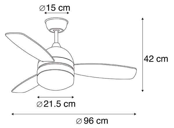 Medeninasti stropni ventilator z daljinskim upravljalnikom - Rotar