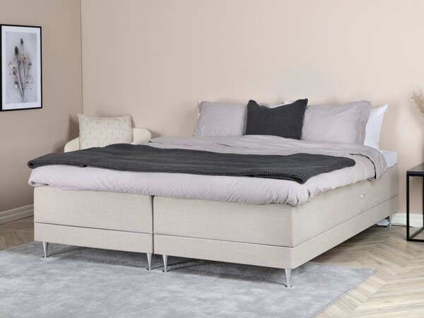 Boxspring postelja Dallas 863, 180x200, Blago, Posteljno dno, 180x200x58cm, Vzmetnica, Smreka