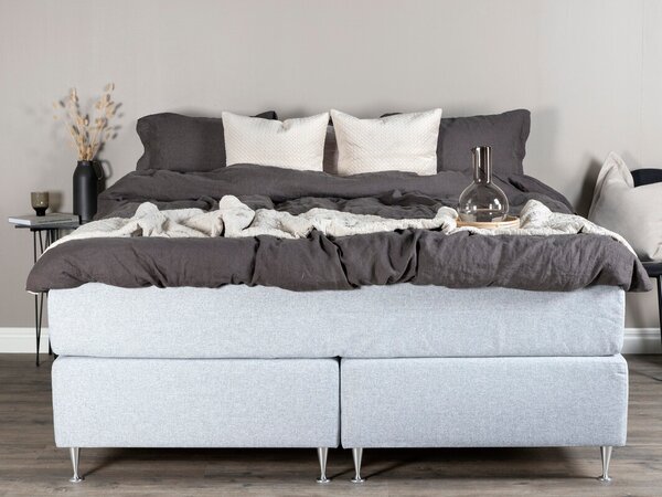 Boxspring postelja Dallas 875, 180x200, Blago, Posteljno dno, 180x200x73cm, Vzmetnica, Smreka