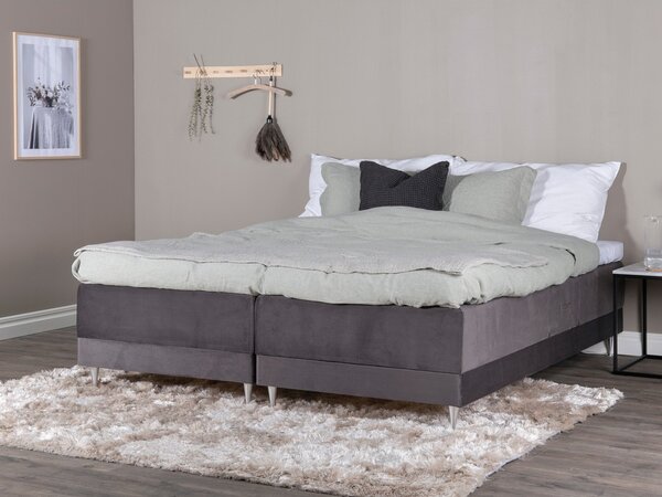 Boxspring postelja Dallas 869, 180x200, Blago, Posteljno dno, 180x200x58cm, Vzmetnica, Smreka