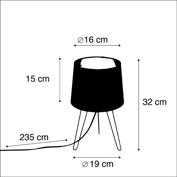 Sodobna namizna svetilka črna - Lofty