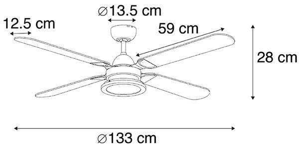 Stropni ventilator bel z daljinskim upravljalnikom - Fanattic