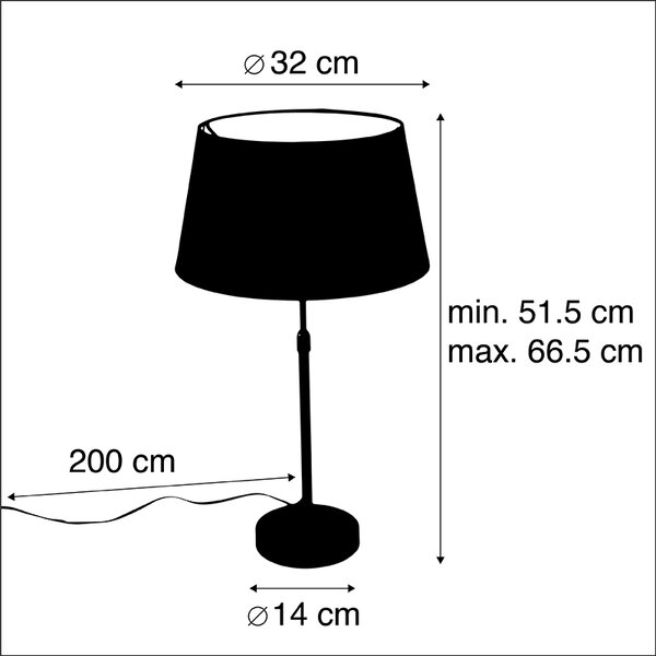 Namizna svetilka zlata / medenina z odtenkom črna z zlatom 32 cm - Parte