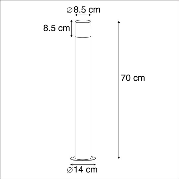 Moderna stoječa zunanja svetilka črna 70 cm - Odense