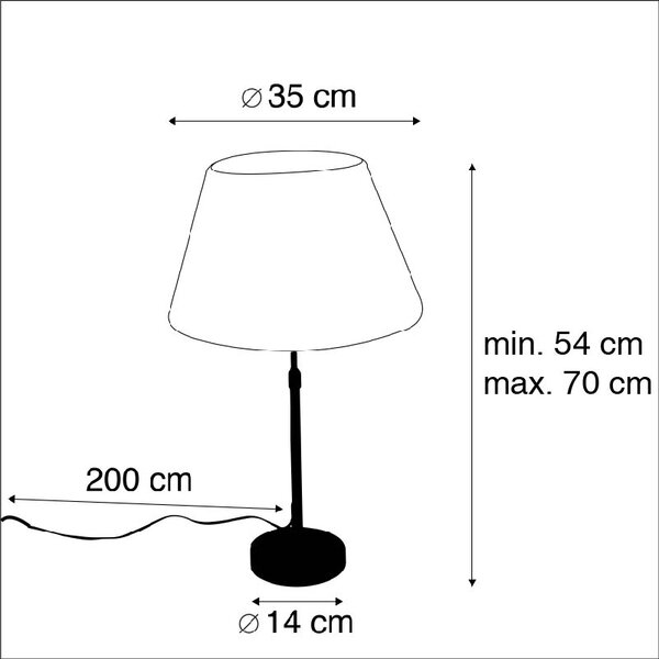 Bronasta namizna svetilka z nagubanim odtenkom bela 35cm - Parte