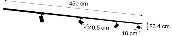 Moderni 3-fazni tračni sistem bela s 4 točkami 3000-4000K - ravnilo 38