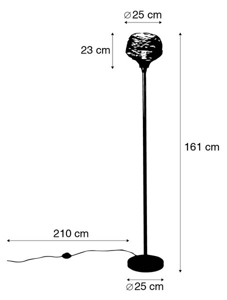 Dizajn stoječa svetilka črna 26 cm - Sarella