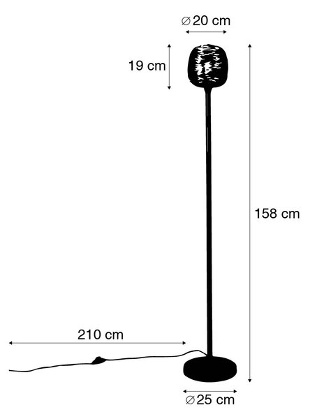 Dizajn stoječa svetilka črna z zlatom 20 cm - Sarella