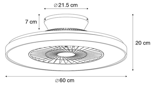 Stropni ventilator bel z zatemnitvenim efektom zvezde - Climo