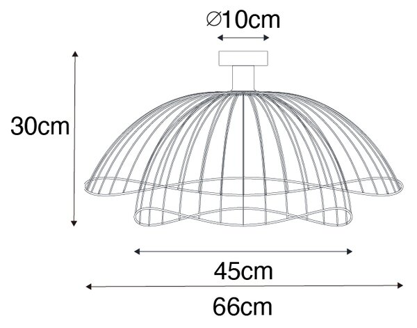 Dizajn stropna svetilka črna 60 cm - Pua