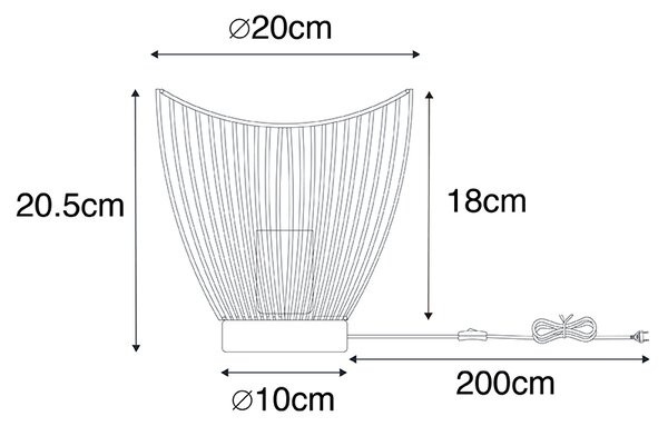 Sodobna namizna svetilka črna 20 cm - Pua