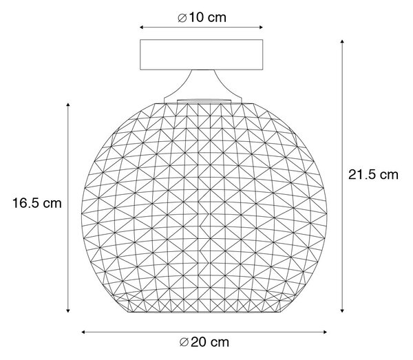 Smart Art Deco stropna svetilka iz medenine, vključno z Wifi A60 - Sphere