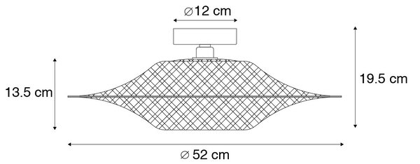 Orientalska zunanja stropna svetilka bambus 50 cm IP44 - Rina