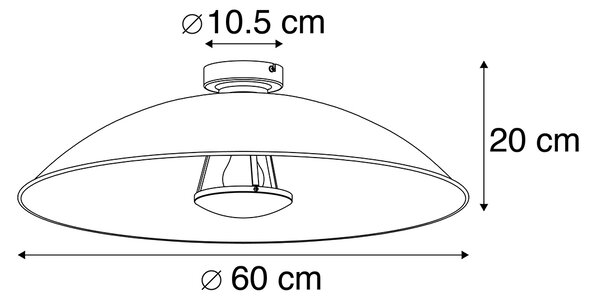 Pametna stropna svetilka črna z zlatom 60 cm vključno z WiFi A60 - Emilienne