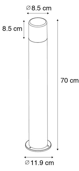 Stoječa zunanja svetilka črna z opalnim senčnikom 70 cm - Odense