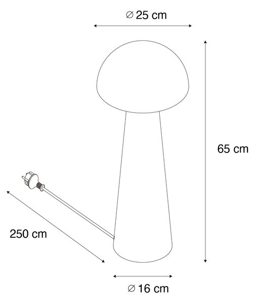 Zunanja stoječa svetilka črna 65 cm - Goba