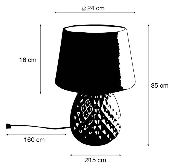 Klasična namizna svetilka bež 35 cm - Betty