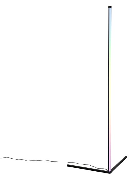 Črna stoječa svetilka z LED z RGB in daljinskim upravljalnikom - Carla