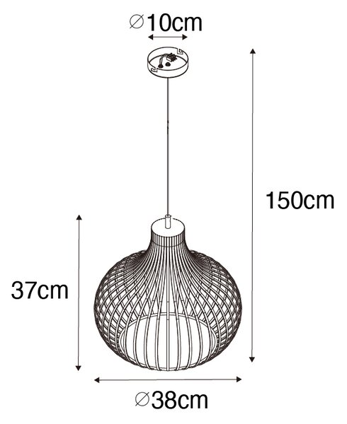 Moderna viseča svetilka črna 38 cm - Saffira