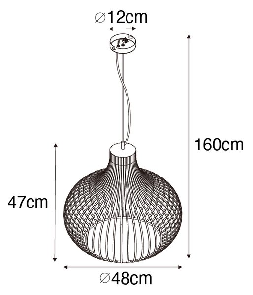 Moderna viseča svetilka rjava 48 cm - Sapphira