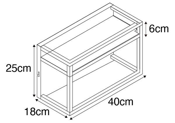 Industrijska stenska svetilka črna s stojalom 2 luči - Cage Rack