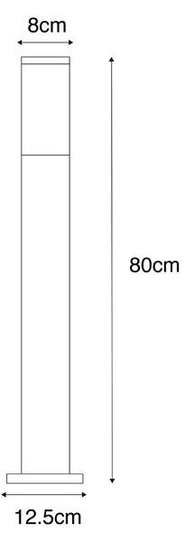 Moderna zunanja svetilka za stebre rjavkasto rjave barve 80 cm - Malios