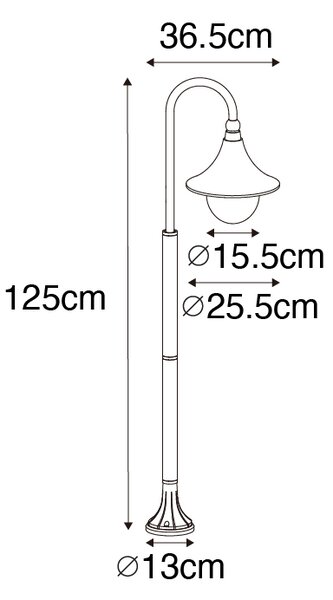 Klasična zunanja svetilka črna 125 cm IP44 - Daphne