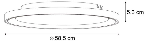 Stropna svetilka medenina 58,8 cm vklj. LED 3-stopenjska zatemnitev - Zlatan