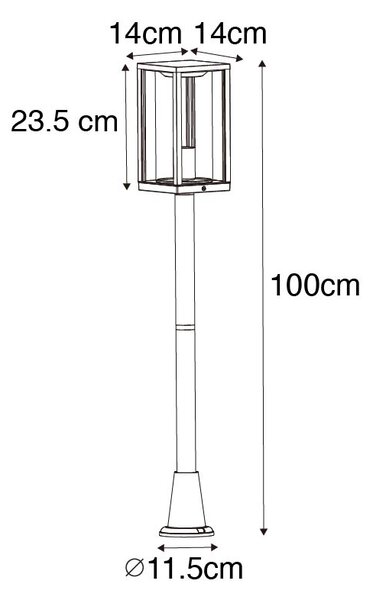 Industrijska zunanja svetilka rjasto rjava 100 cm IP44 - Charlois