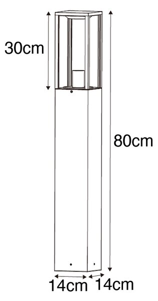 Industrijska stoječa zunanja svetilka rjasto rjava 80 cm IP44 - Charlois