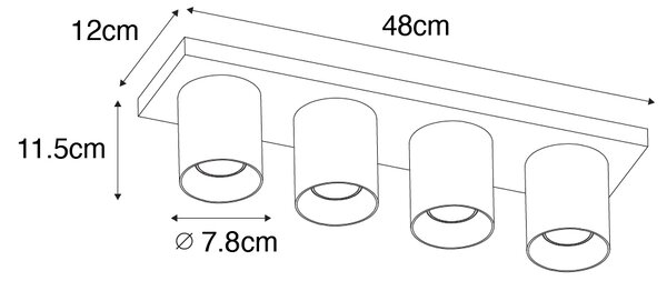 Moderni stropni reflektor bel 4-light - Tubo