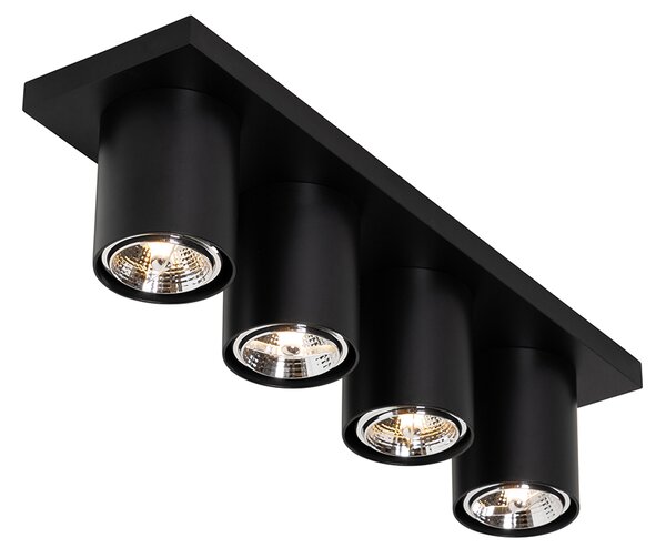 Moderni stropni reflektor črn 4-light - Tubo