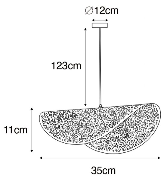 Orientalska viseča svetilka črna z zlatom 35 cm - Japke