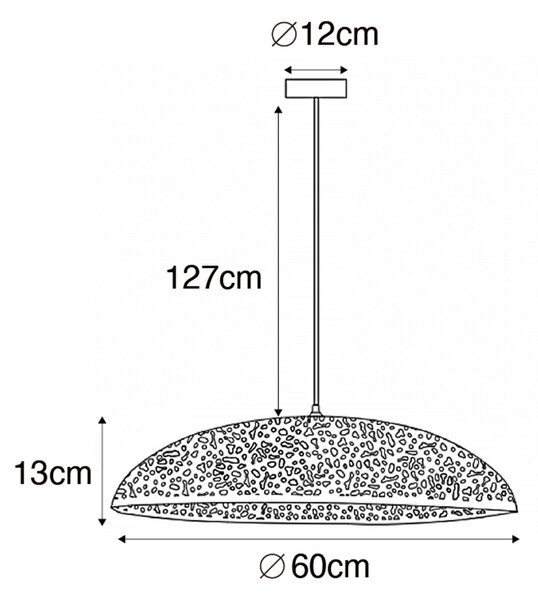 Industrijska viseča svetilka črna z zlatom 60 cm - Japke