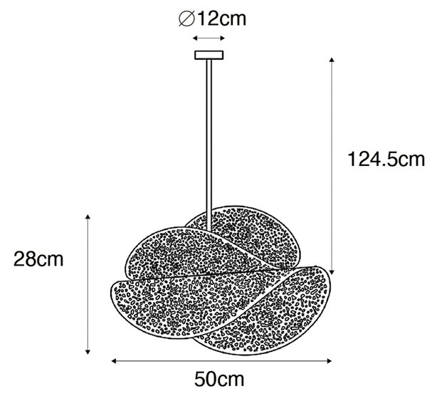 Orientalska viseča svetilka črna z zlatom 28 cm - Japke