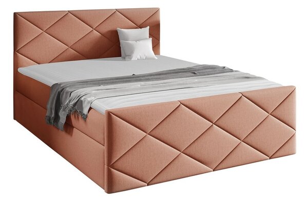 Boxspring postelja Baltimore 155, 120x200, Blago, Posteljno dno, 124x213x103cm, Vzmetnica