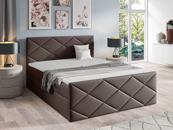 Boxspring postelja Baltimore 155, 120x200, Blago, Posteljno dno, 124x213x103cm, Vzmetnica