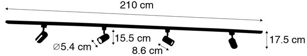 Moderni sistem tirnic srebrni 4-svetlobni 1-fazni - Yade