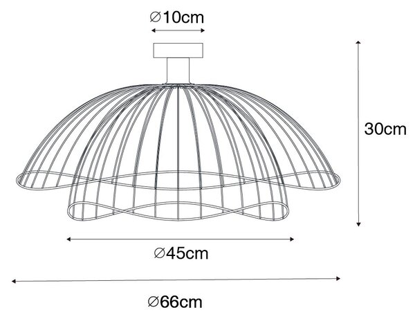 Dizajnerska stropna svetilka bronasta 45 cm - Pua