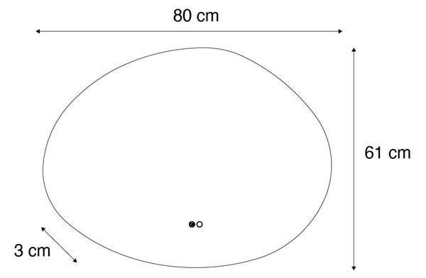 Kopalniško ogledalo 80 cm z LED zatemnitvijo na toplo in zatemnitvijo na dotik - Biba