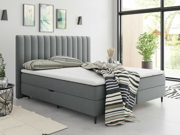 Boxspring postelja Indiana 142, 140x200, Blago, Posteljno dno, 144x209x105cm, Vzmetnica, Bor